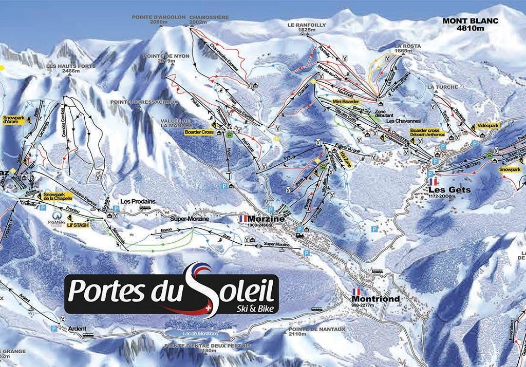 Cartina Morzine - Mappa piste sci Morzine