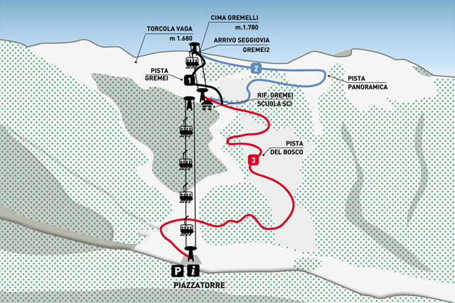 Cartina Piazzatorre - Mappa delle piste sci di Piazzatorre