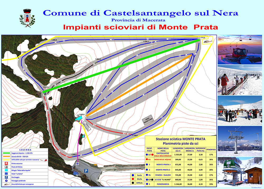 Cartina Monte Prata - Mappa piste sci Monte Prata