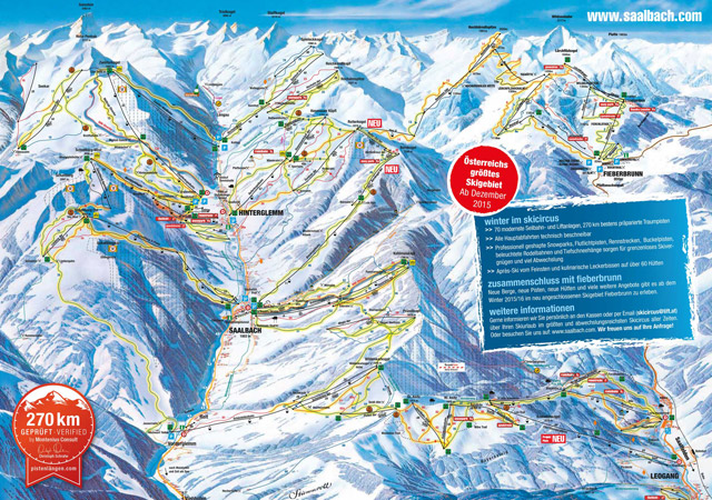 Cartina piste sci Saalbach - Skimap