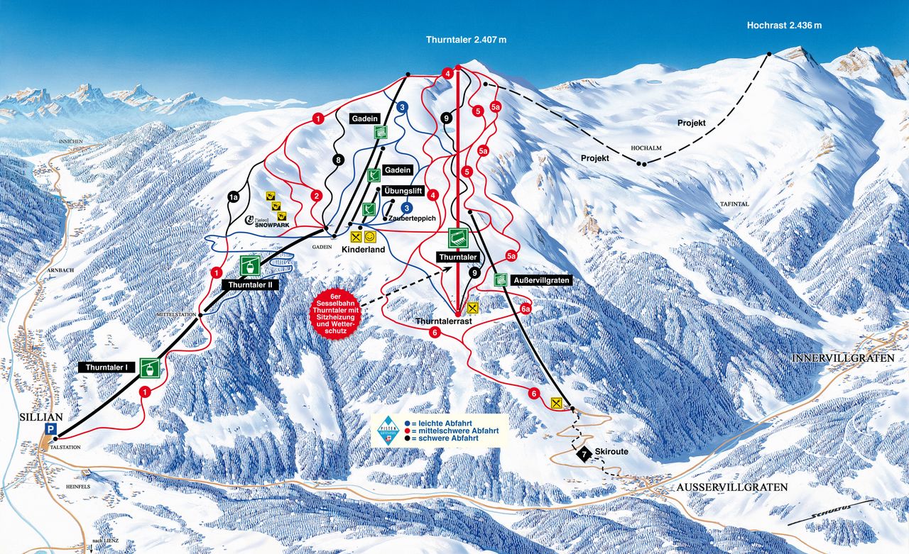 Cartina piste sci Sillian