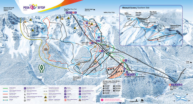 Cartina piste sci Sochi - Rosa Khutor - Skimap Sochi - Rosa Khutor