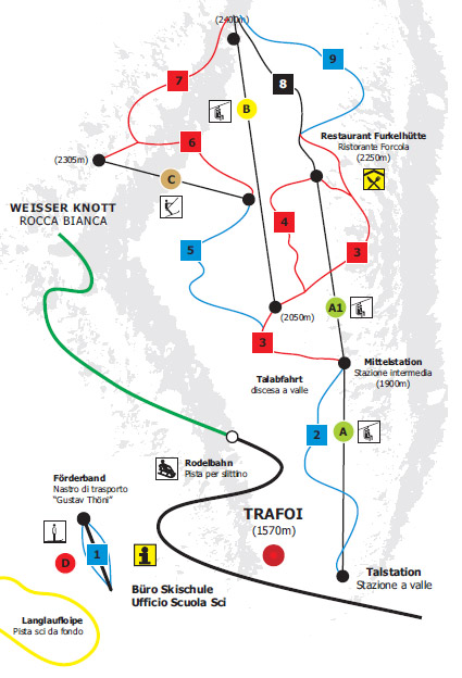 Cartina Trafoi - Mappa piste sci Trafoi