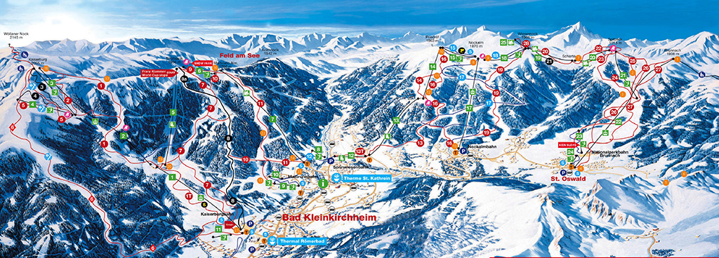 Cartina Bad Kleinkirchheim - Mappa piste di sci Bad Kleinkirchheim