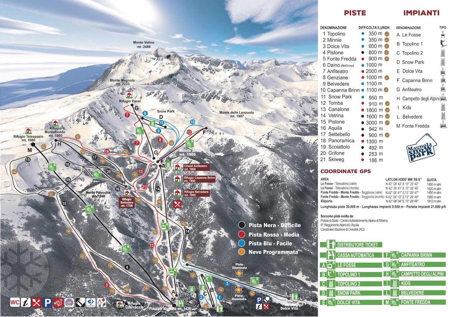 Cartina Ovindoli - Mappa piste sci Ovindoli