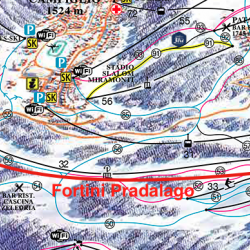 Possibile linea della nuova cabinovia Fortini Pradalago