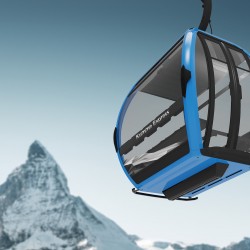 Zermatt Bergbahnen AG - Rendering Cervino e veicolo della cabinovia Kumme