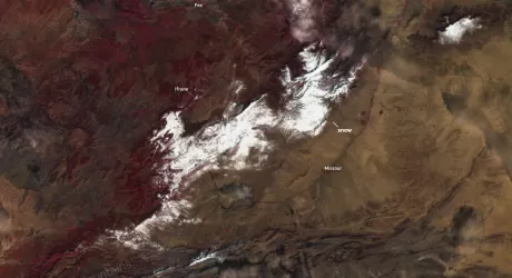 La grande nevicata in Marocco vista dal satellite