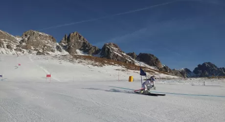 PASSO SAN PELLEGRINO - Lindsey Vonn si allena sulla pista Le Coste