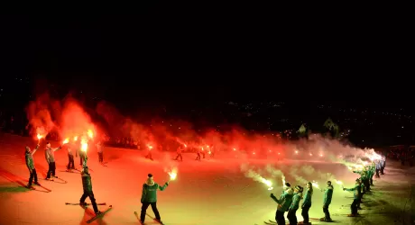 PASSO SAN PELLEGRINO - La fiaccolata sulla nuova pista La Volata