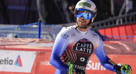 Discesa Crans Montana, tripletta svizzera, Schieder quinto