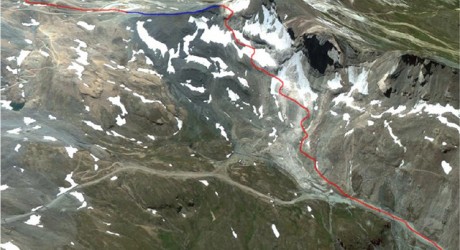 Prospettiva della discesa dal colle nord cime bianche