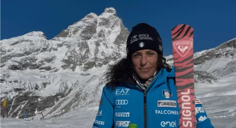 Federica Brignone è tornata sugli sci a Cervinia, video