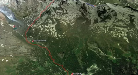 Prospettiva della discesa Piane di Verra