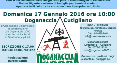 CUTIGLIANO DOGANACCIA - Rinviato lo slalom solidale del 17 gennaio