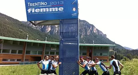 SCI - Fiemme 2013, gli azzurri visitano le piste in bici