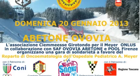 SCI SOLIDALE - Il 20 gennaio gara di solidarieta' all'Abetone