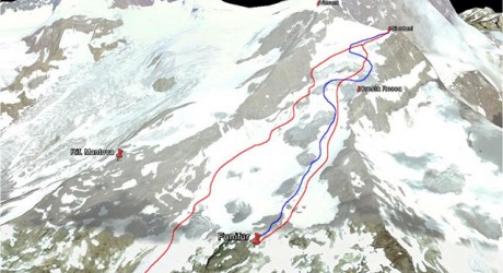 Prospettiva della discesa Punta Giordani