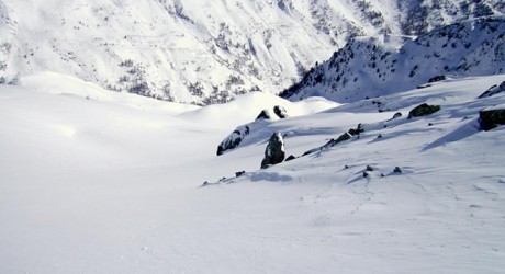 Prima parete della discesa su Saint Remy