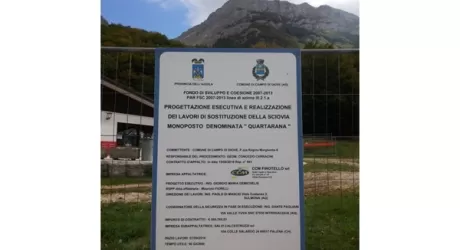 CAMPO DI GIOVE - Lavori in corso per il nuovo skilift Quartana