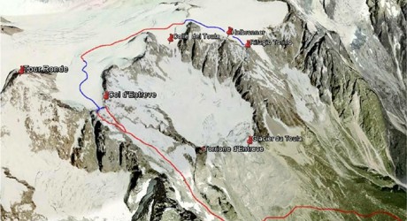 Colle di Entreves, prospettiva della discesa