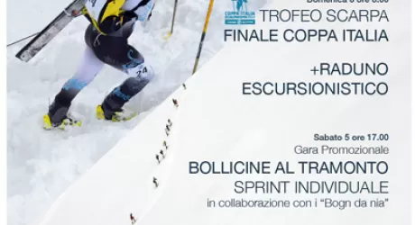 PASSO SAN PELLEGRINO - Il 6 aprile la finale del circuito Coppa Italia di sci d'alpinismo
