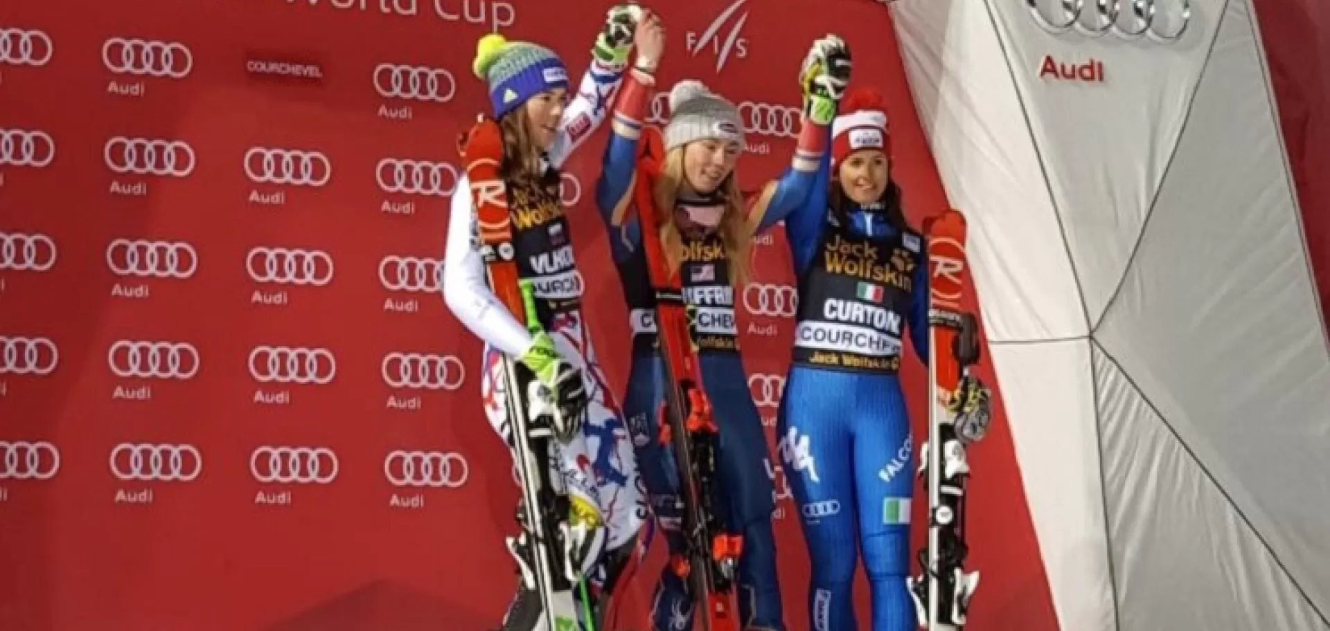 Il podio del parallelo di Courchevel