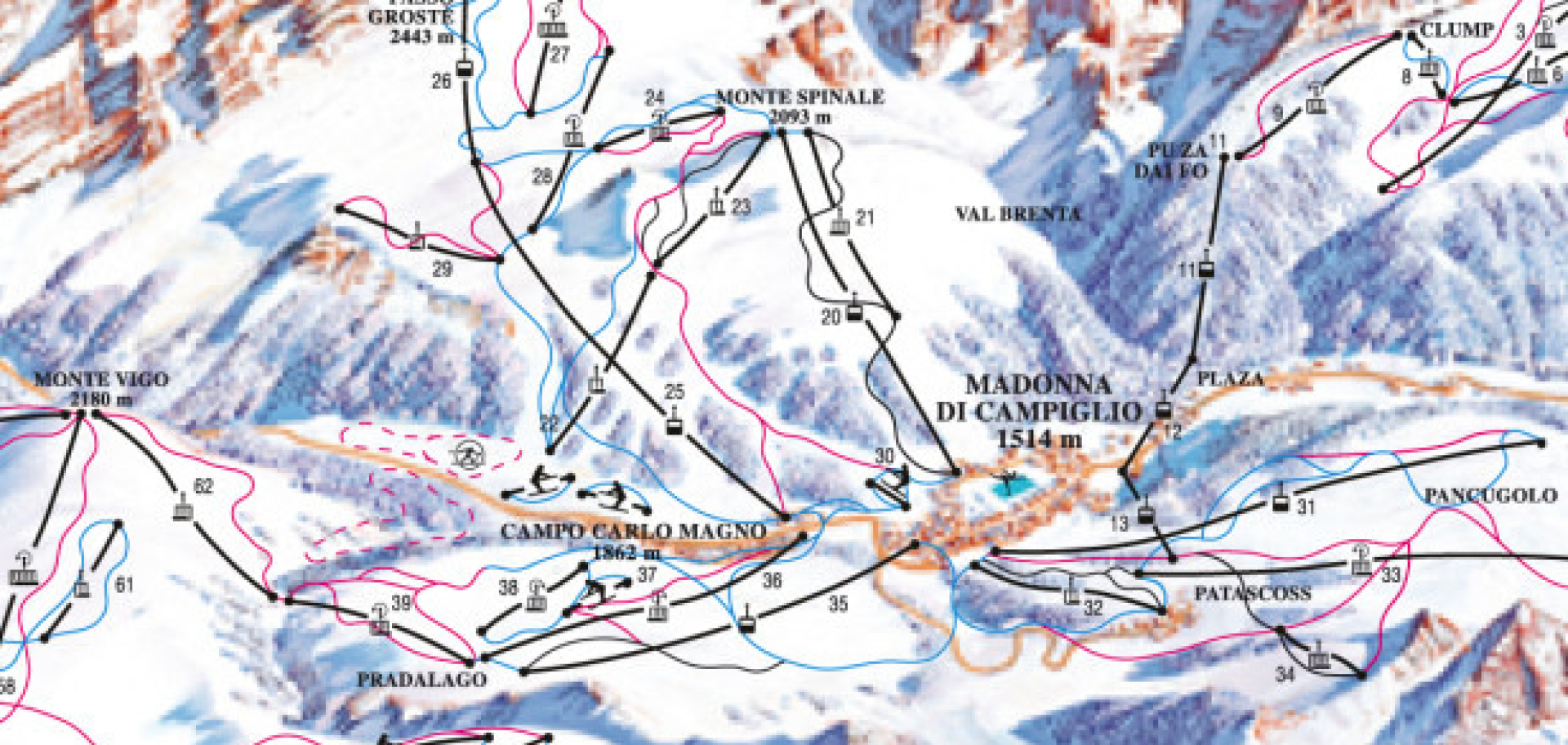 Skiarea Grosté Spinale Pradalago Madonna di Campiglio