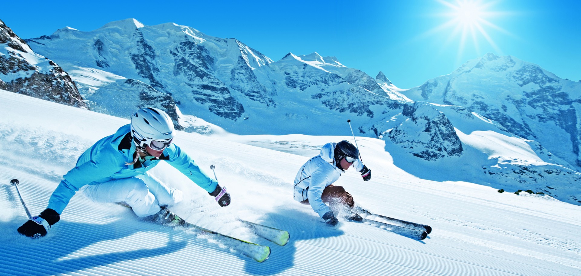 Sciatori sulle piste del Diavolezza