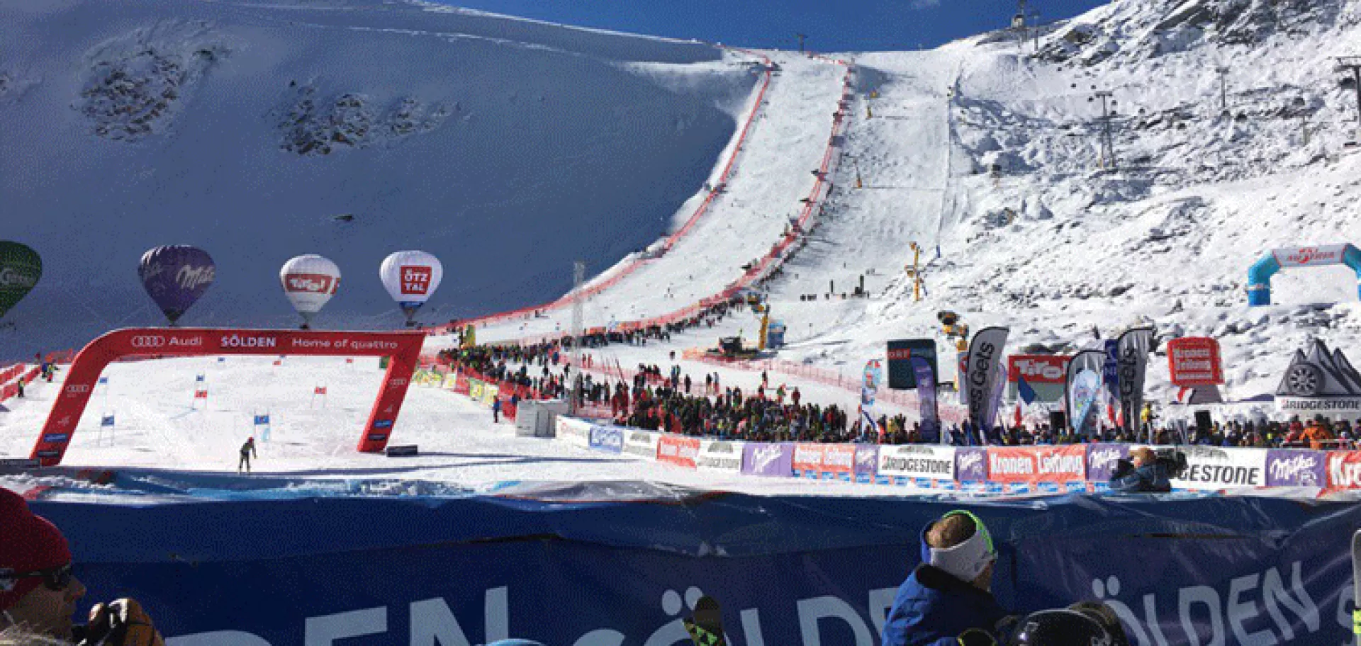 La pista di Coppa sul ghiacciaio Rettenbach di Soelden