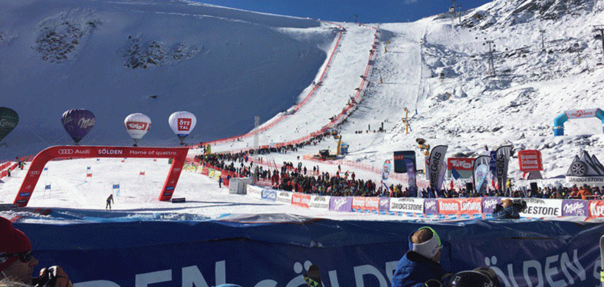 La pista di Coppa sul ghiacciaio Rettenbach di Soelden