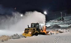 SESTRIERE - Si lavora sulla pista in vista della Coppa del mondo 