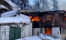 CERVINIA - Un incendio ha distrutto la Casa del bob