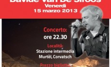 CORVATSCH - Venerdi' 15 marzo il concerto di Davide Van De Sfroos