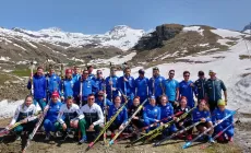 GRESSONEY - Fondisti in allenamento sulla neve al Gabiet
