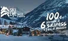 Valle d'Aosta: 100 € per skipass di 6 giorni, un'ora di lezione gratuita e 1 notte in albergo per 2 minorenni
